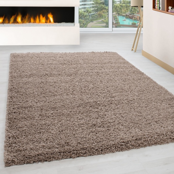 Life Shaggy Plain Beige Rug